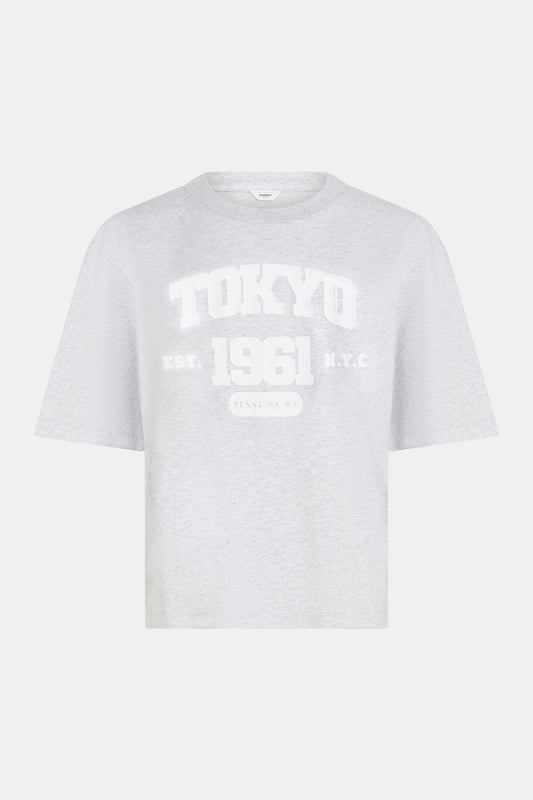 T-shirt print grey mel.