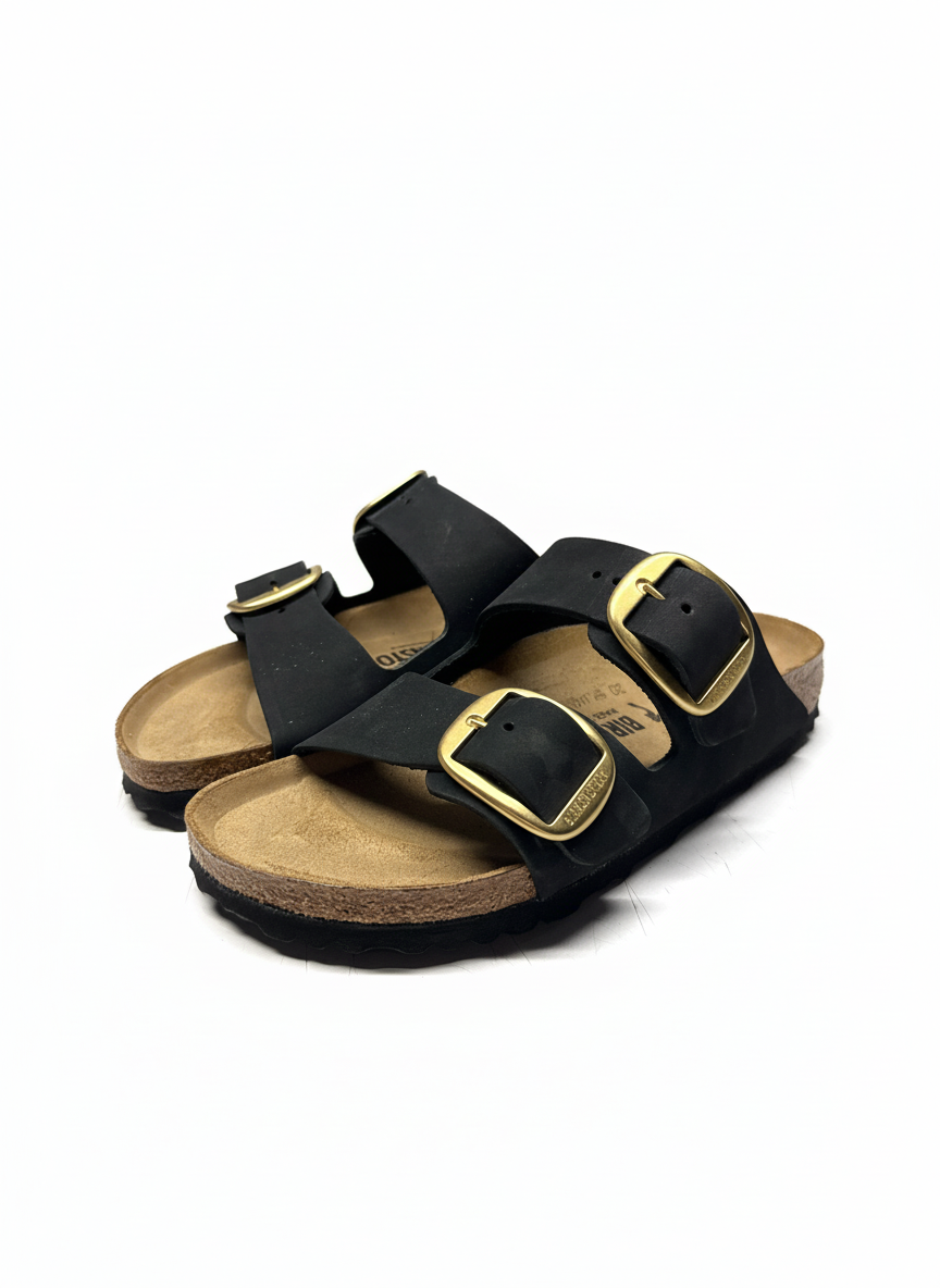 Arizona Big Buckle Nubuck Leather Women Narrow black | Bildmaterial bereitgestellt von SHOES.PLEASE.