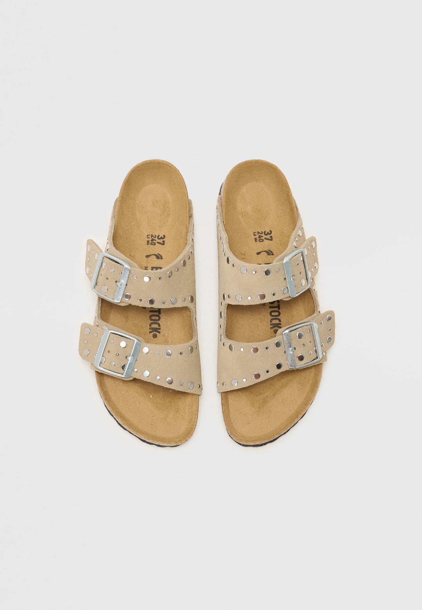 Arizona Rivets Suede Leather Women Narrow taupe | Bildmaterial bereitgestellt von SHOES.PLEASE.