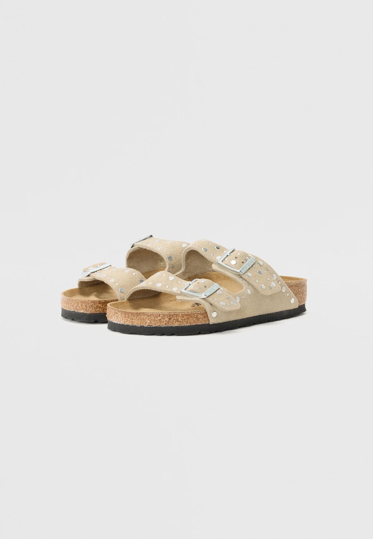 Arizona Rivets Suede Leather Women Narrow taupe | Bildmaterial bereitgestellt von SHOES.PLEASE.