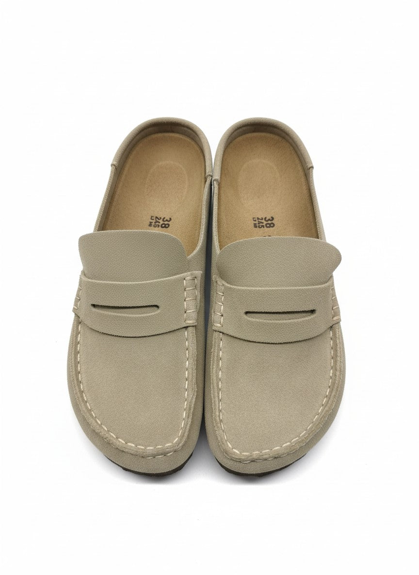 Naples Wrapped Suede Leather Unisex Narrow taupe | Bildmaterial bereitgestellt von SHOES.PLEASE.