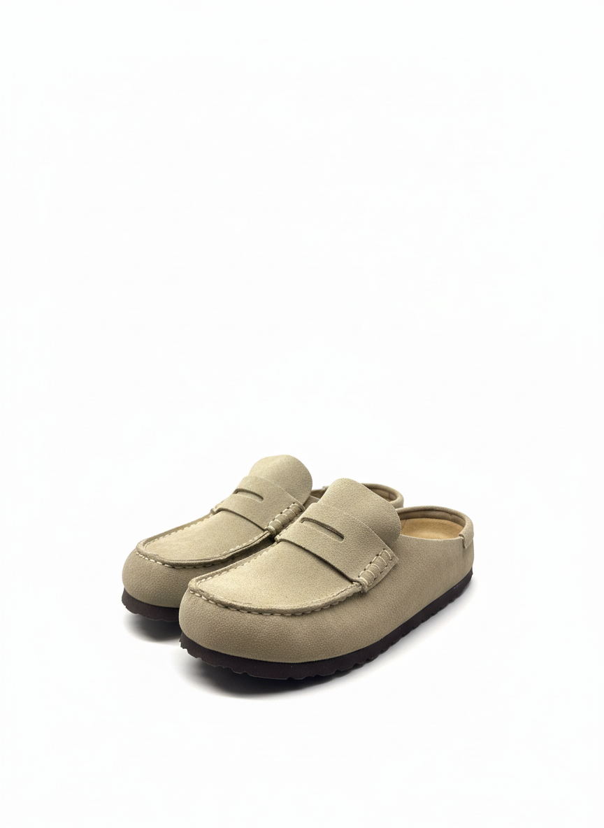 Naples Wrapped Suede Leather Unisex Narrow taupe | Bildmaterial bereitgestellt von SHOES.PLEASE.