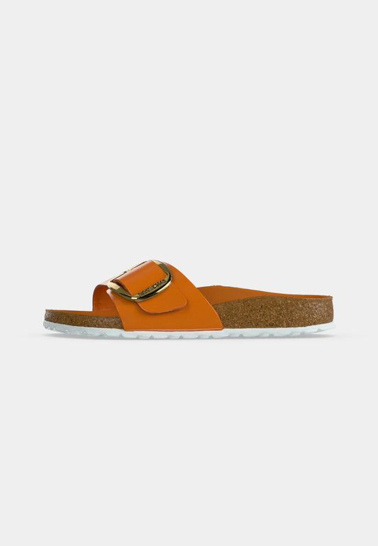 Madrid Big Buckle Natural Leather Patent Narrow high-shine kurkuma
