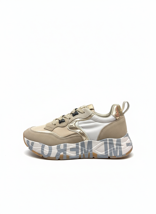 CLUB105. SUEDE/WOVEN NYLON sand