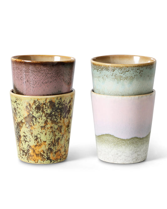 70s ceramics: coffee mugs (set of 4) serendipity