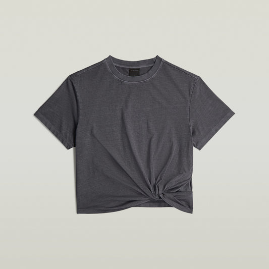 Washed relaxed knot r t wmn grey