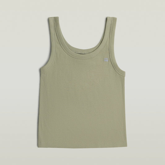 Slim rib tank t wmn green