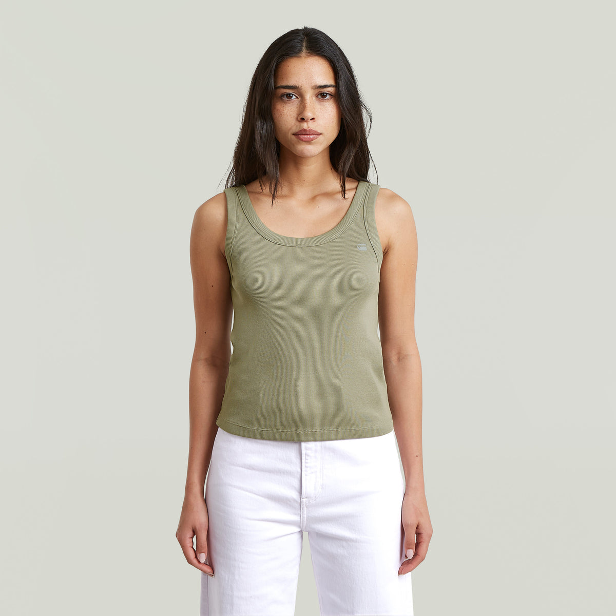Slim rib tank t wmn green | Bildmaterial bereitgestellt von SHOES.PLEASE.