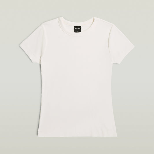 Slim rib t wmn white