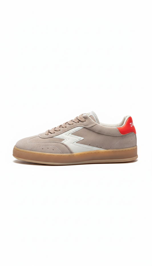 CLUB BRIAR ROOT WASHED SUEDE FLUO RUBBER LEATHER BACKTAB taupe orange