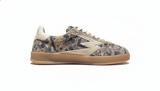 CLUB DELUXE DESERT SNAKE PRINT LONG HAIR SUEDE SAND LOGO pyton printed brown