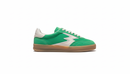 CLUB MATCHA STONEWASH SUEDE BUTTER LOGO AND DETAILS green