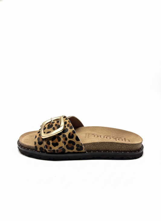 BOLUS-114 Sandalia plana LEOPARDO natural