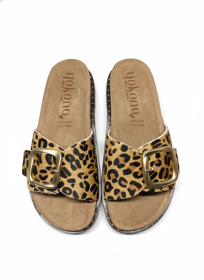BOLUS-114 Sandalia plana LEOPARDO natural | Bildmaterial bereitgestellt von SHOES.PLEASE.
