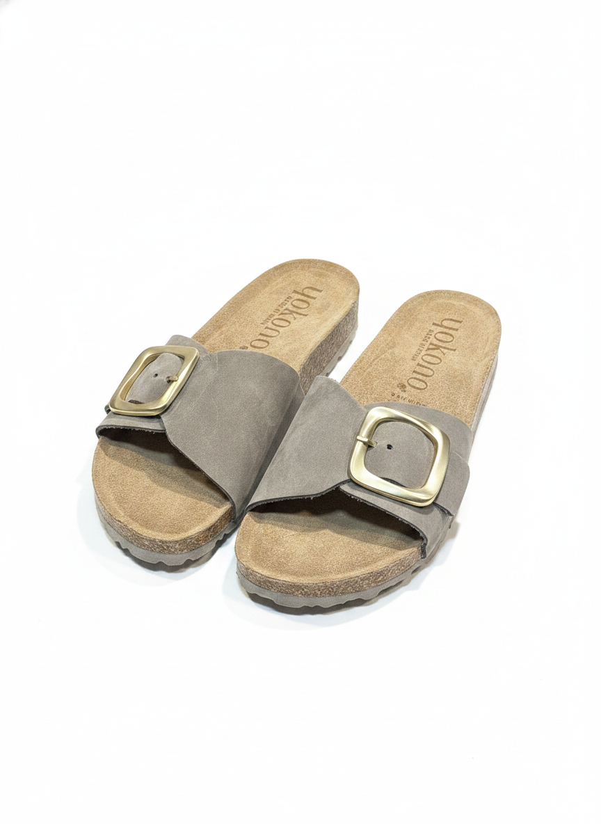 JERBA-114 Sandalia plana NOBUCK tabaco | Bildmaterial bereitgestellt von SHOES.PLEASE.