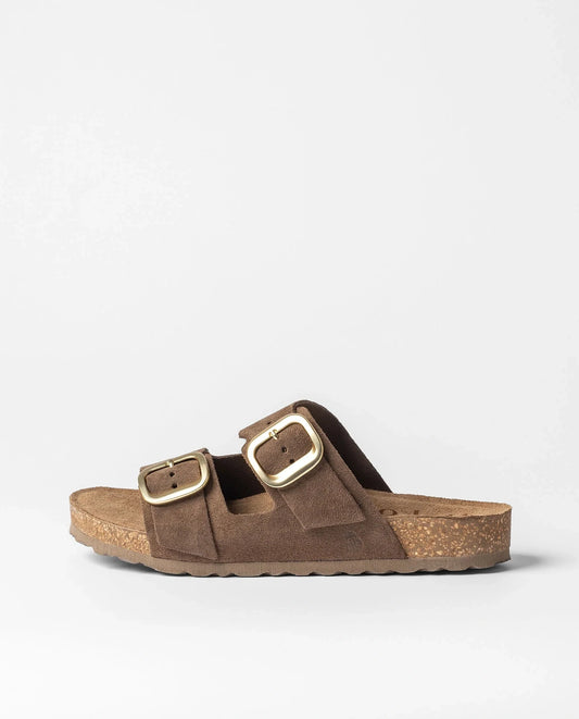 JERBA-700 Sandalia plana NOBUCK mocha