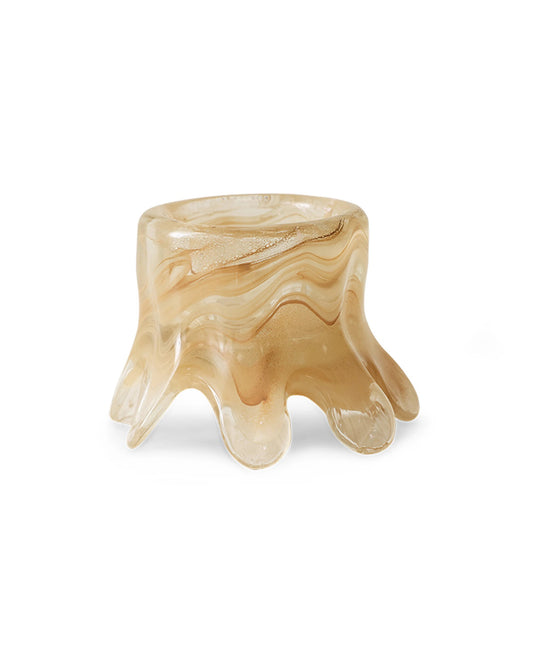 Candle holder low, cream cream