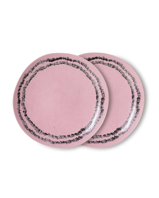 70s ceramics: side plate, bubble (set of 2) pink