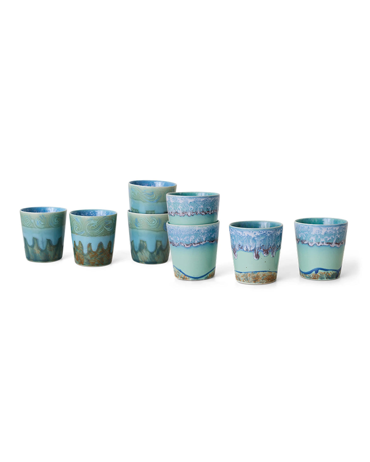 HKLIVING Kaffeebecher 70s ceramics Van Gogh Selbstporträt 2er-Set blau | Bildmaterial bereitgestellt von SHOES.PLEASE.