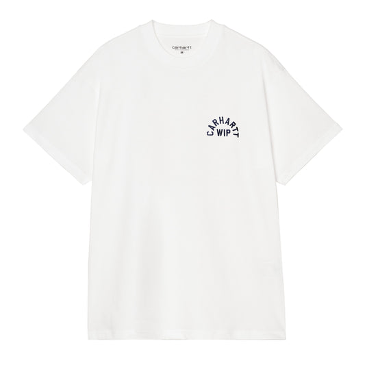 S/S Arch Script T-Shirt white / dark navy