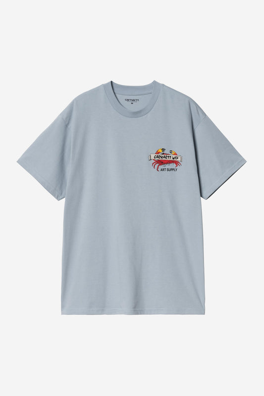 S/S Crab Paint T-Shirt frosted blue /---
