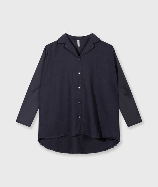 Cotton Linen Blouse steelblue