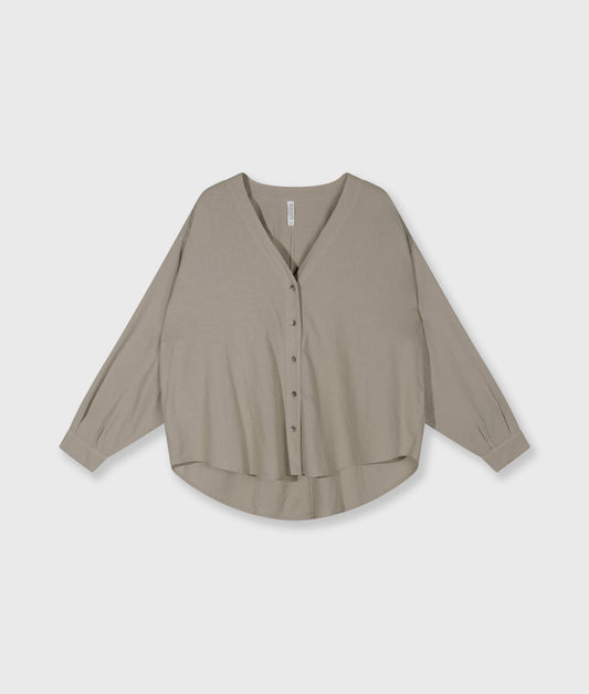 cotton linen blouse fog