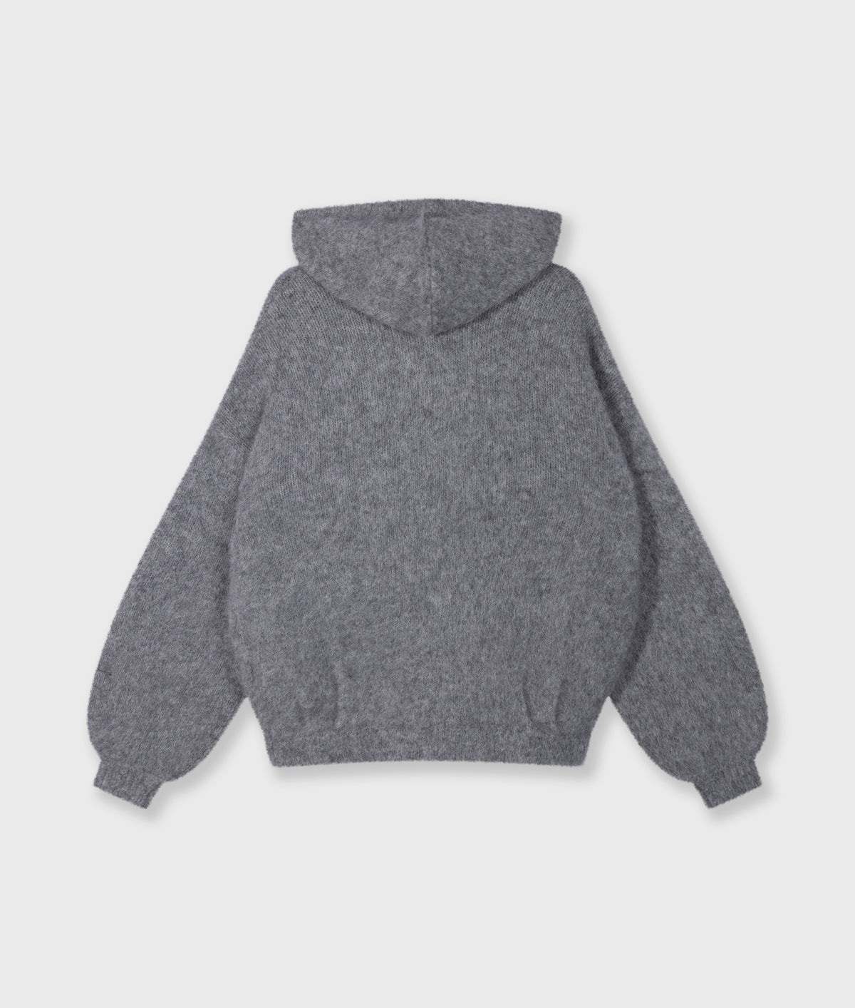 hooded knit sweater grey melee | Bildmaterial bereitgestellt von SHOES.PLEASE.