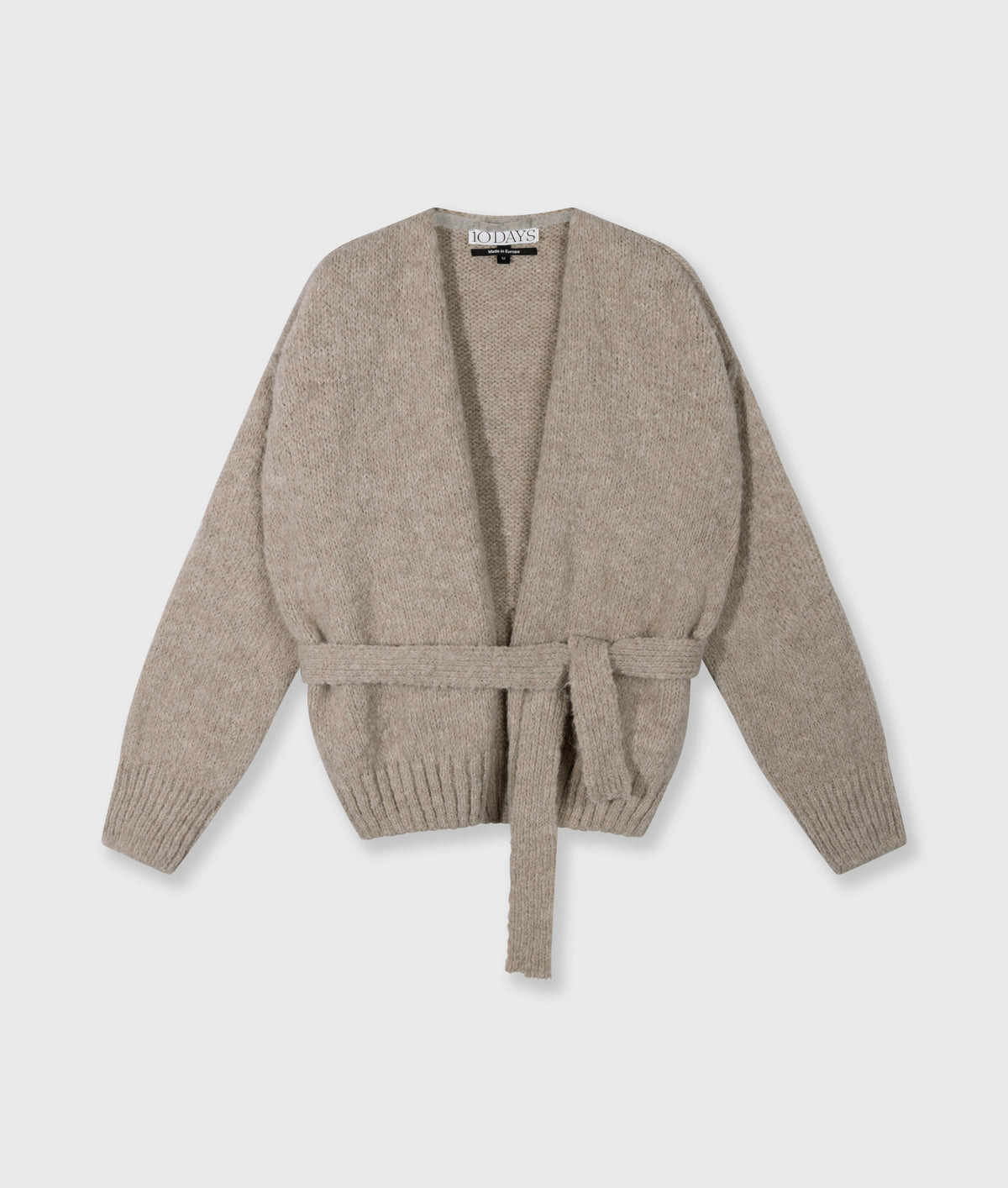 short belted knit cardigan fog | Bildmaterial bereitgestellt von SHOES.PLEASE.