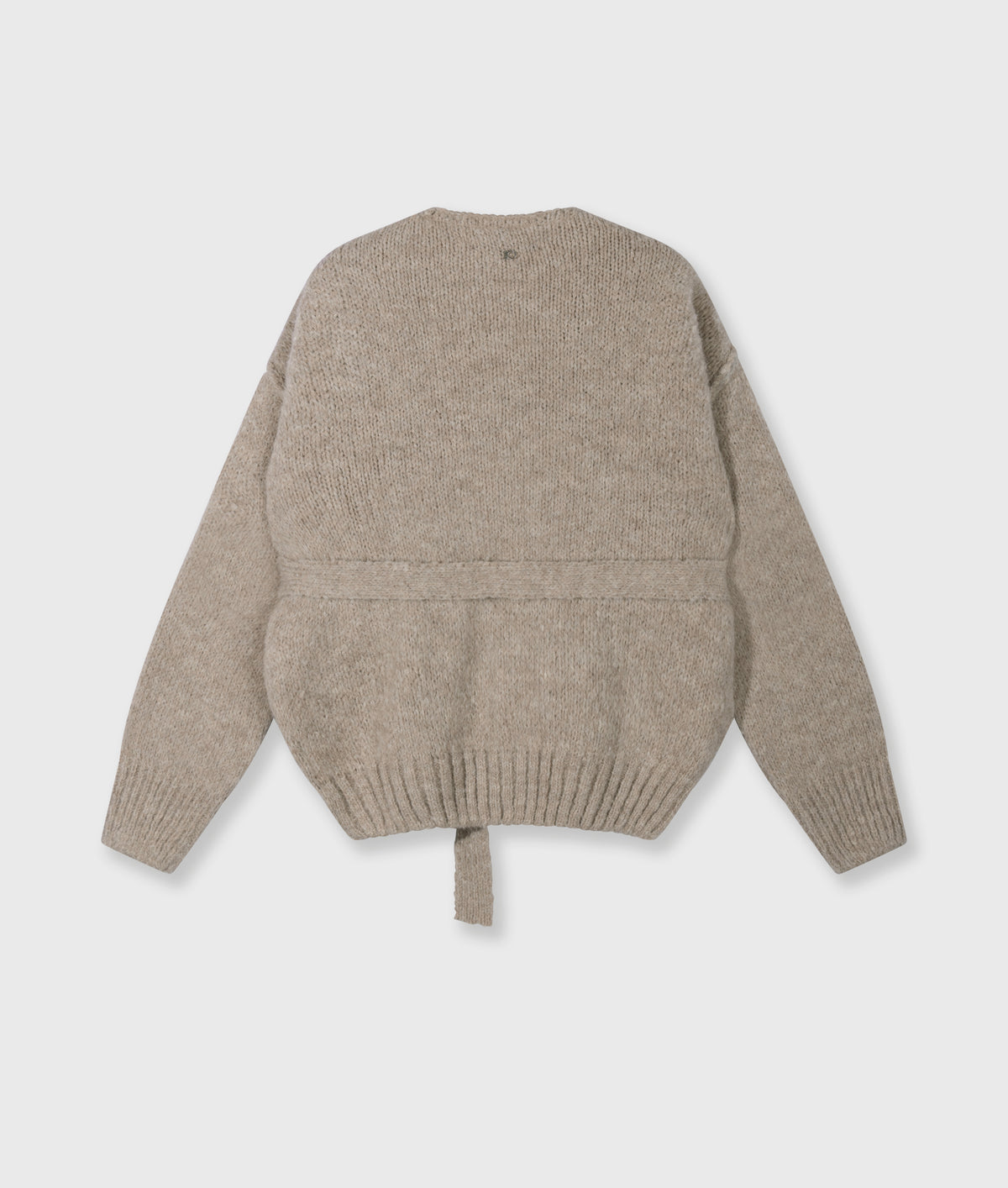 short belted knit cardigan fog | Bildmaterial bereitgestellt von SHOES.PLEASE.