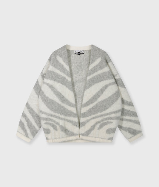 knit cardigan zebra ecru