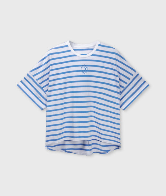 wide tee stripes white/ultramarine