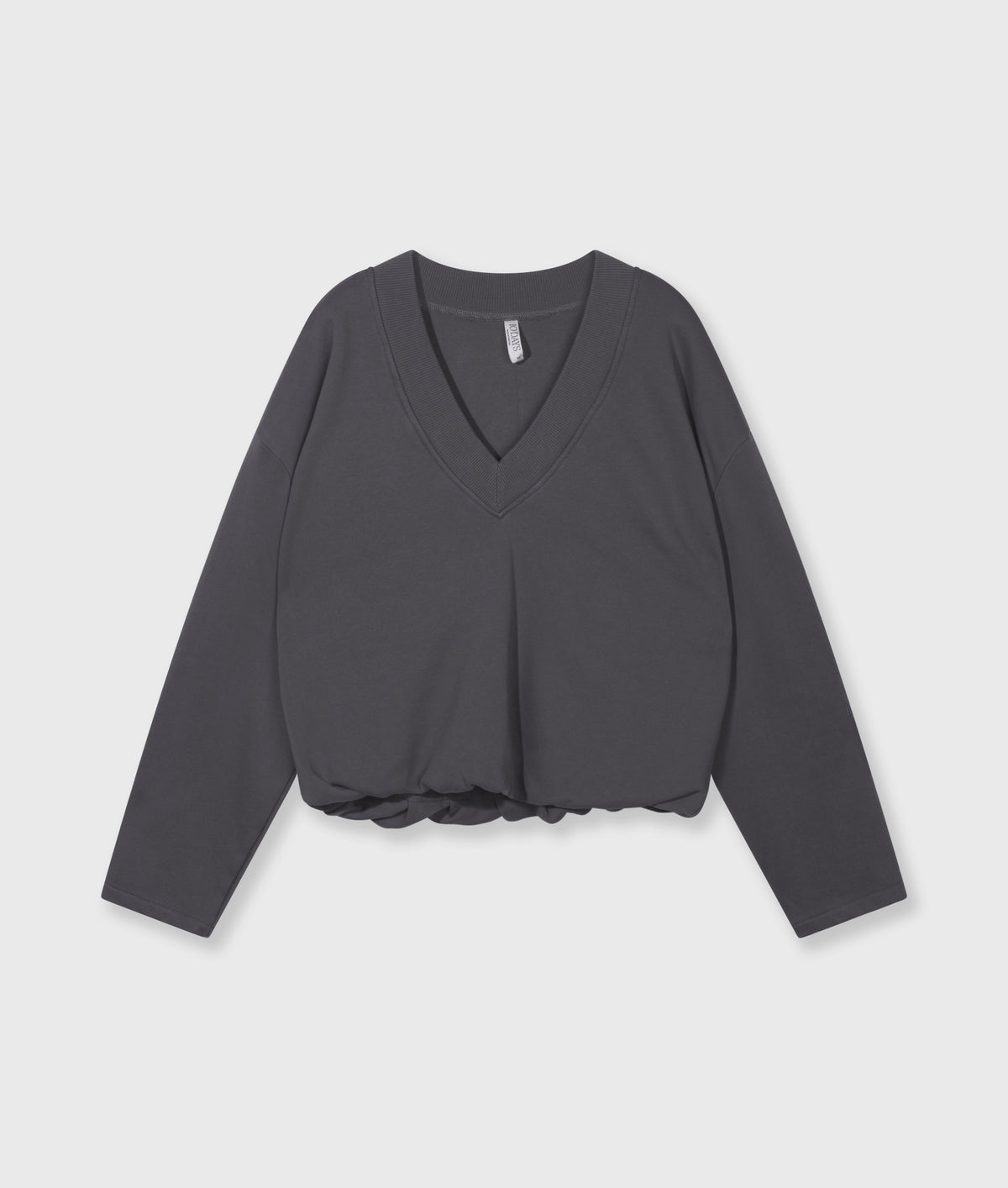 v-neck balloon sweater steel blue | Bildmaterial bereitgestellt von SHOES.PLEASE.