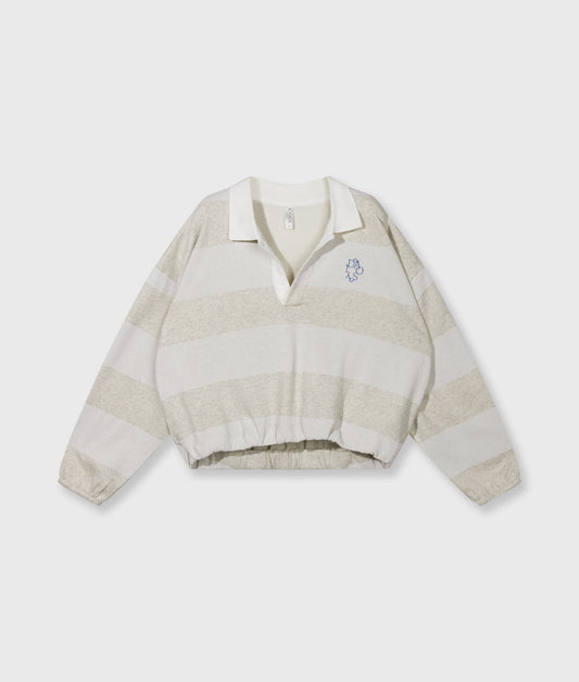 balloon sweater stripes soft white melee