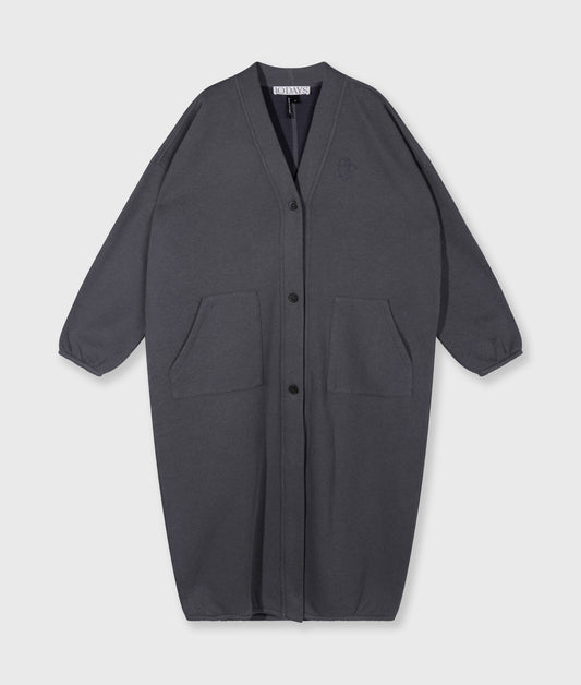 long baseball cardigan steel blue