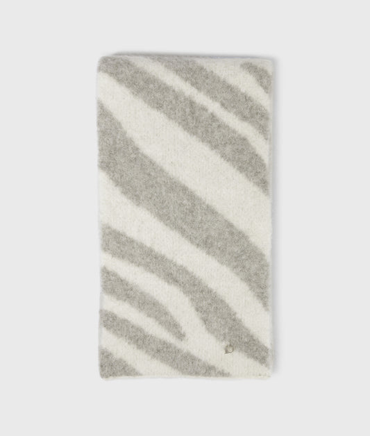 knit scarf zebra ecru