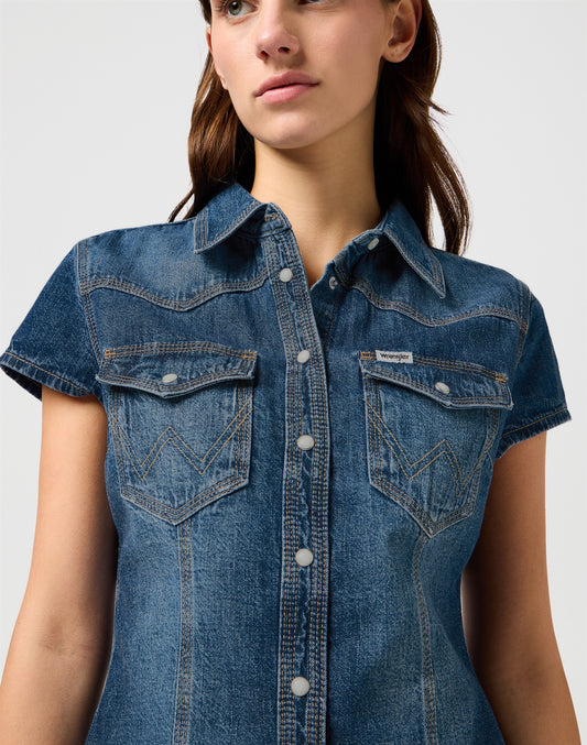 SHRUNKEN SHIRT CRAZY INDIGO denim blue