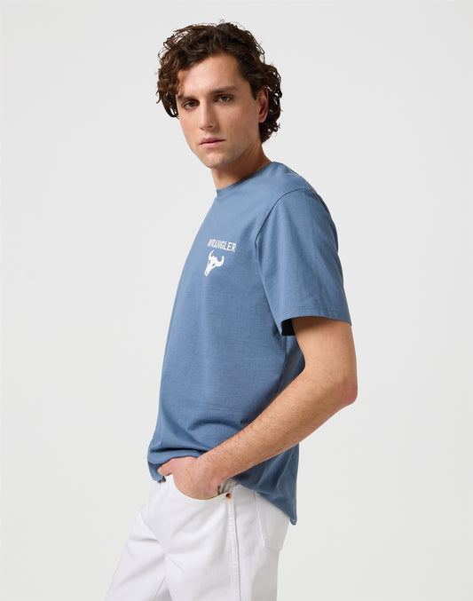 GRAPHIC TEE DUSTY BLUE blue
