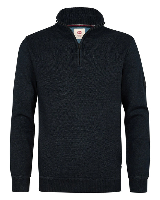 Men Knitwear Collar deep black
