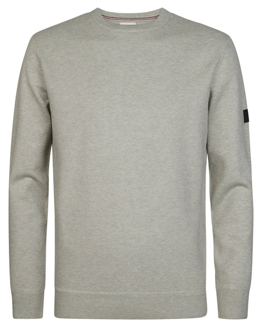 Men Knitwear Round Neck Basic ice grey