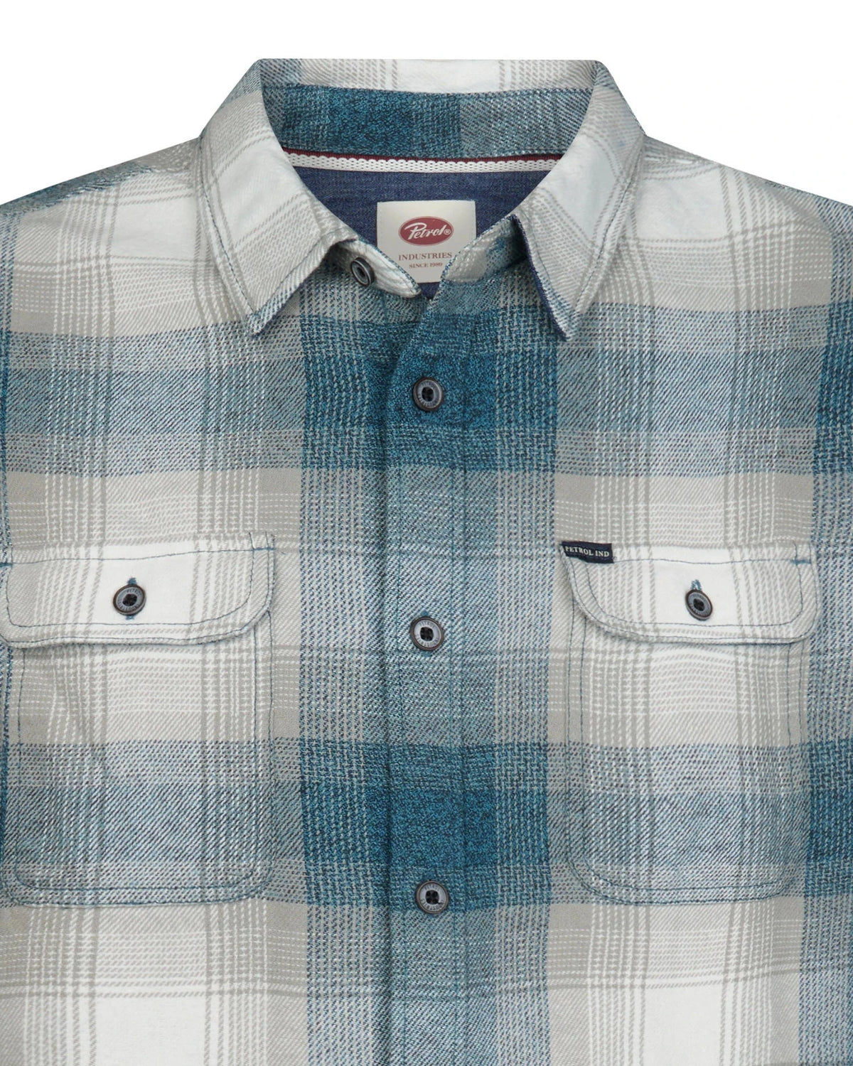 Men Shirt Long Sleeve Check iron blue | Bildmaterial bereitgestellt von SHOES.PLEASE.