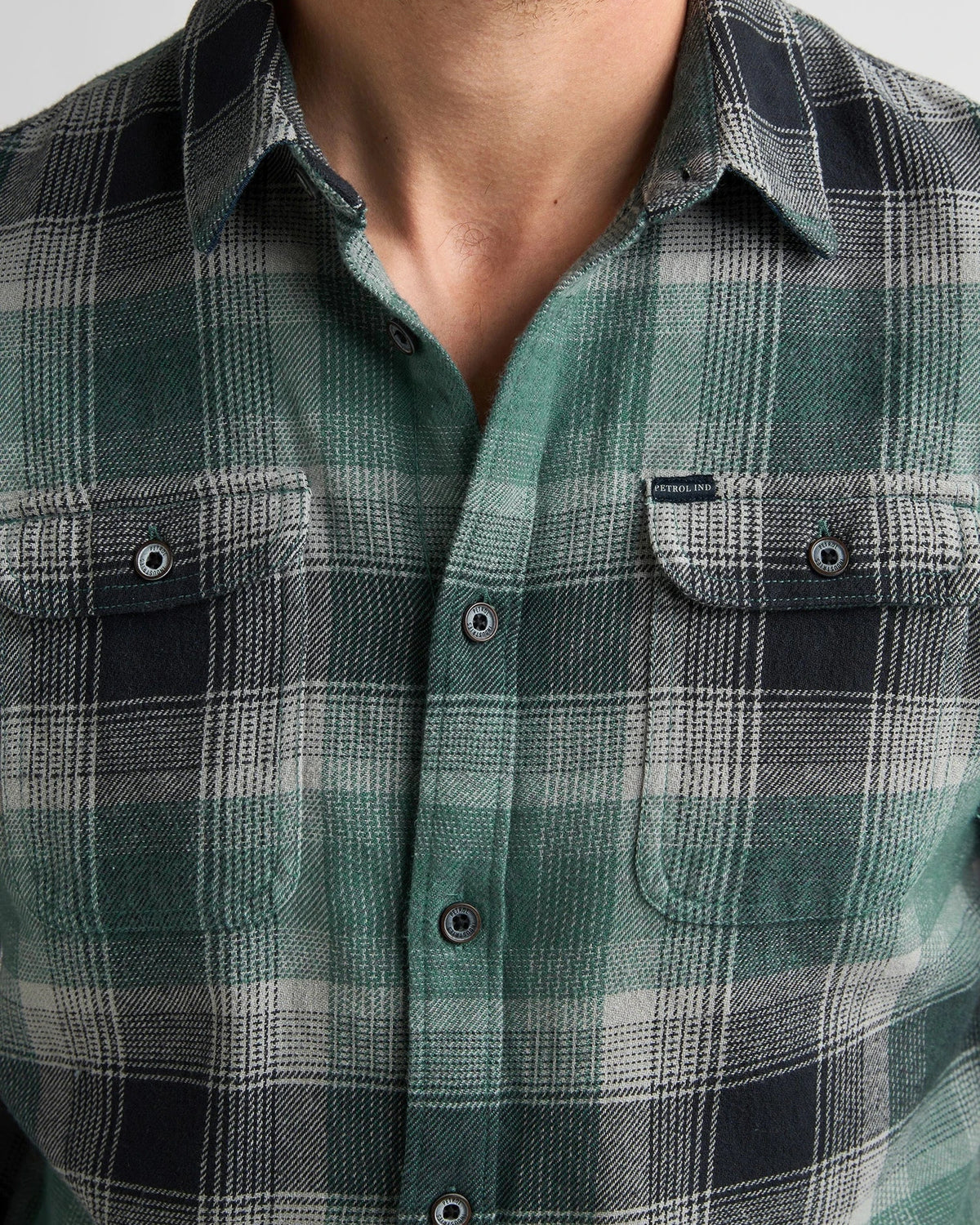 Men Shirt Long Sleeve Check teal green | Bildmaterial bereitgestellt von SHOES.PLEASE.