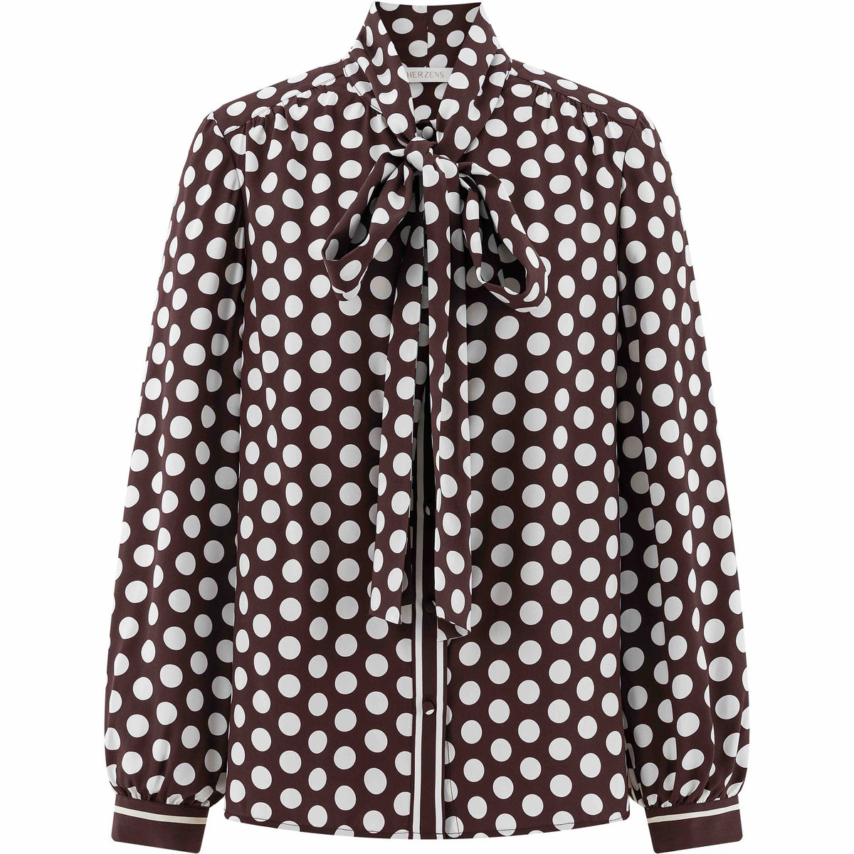 Bluse mit Schleife black coffee creamy | Bildmaterial bereitgestellt von SHOES.PLEASE.