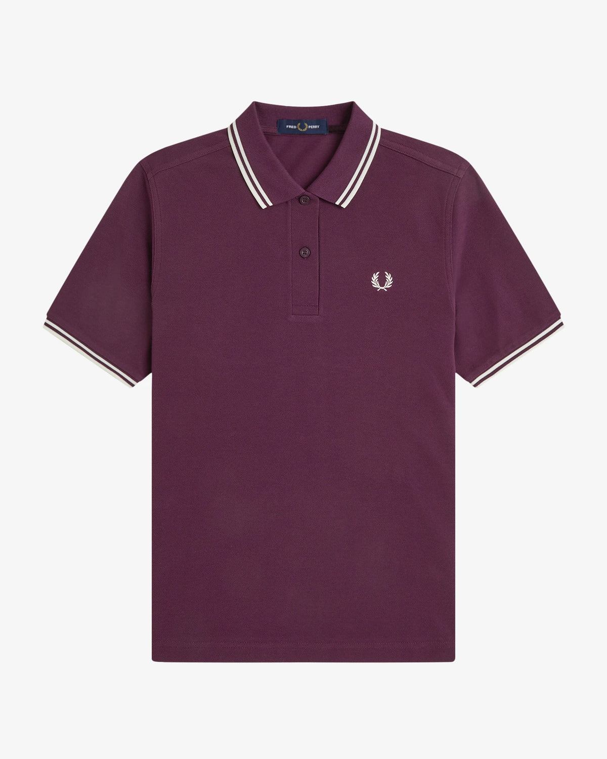 TWIN TIPPED FRED PERRY SHIRT plum/ecru/ecru | Bildmaterial bereitgestellt von SHOES.PLEASE.