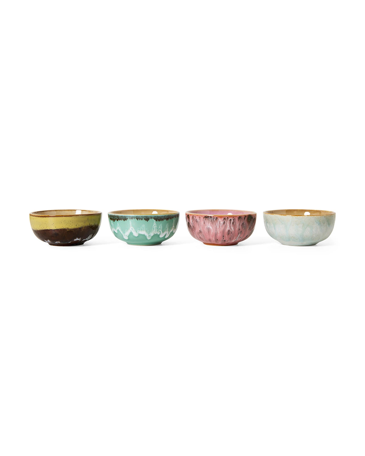 70s ceramics: XS bowls, modernist (set of 4) | Bildmaterial bereitgestellt von SHOES.PLEASE.