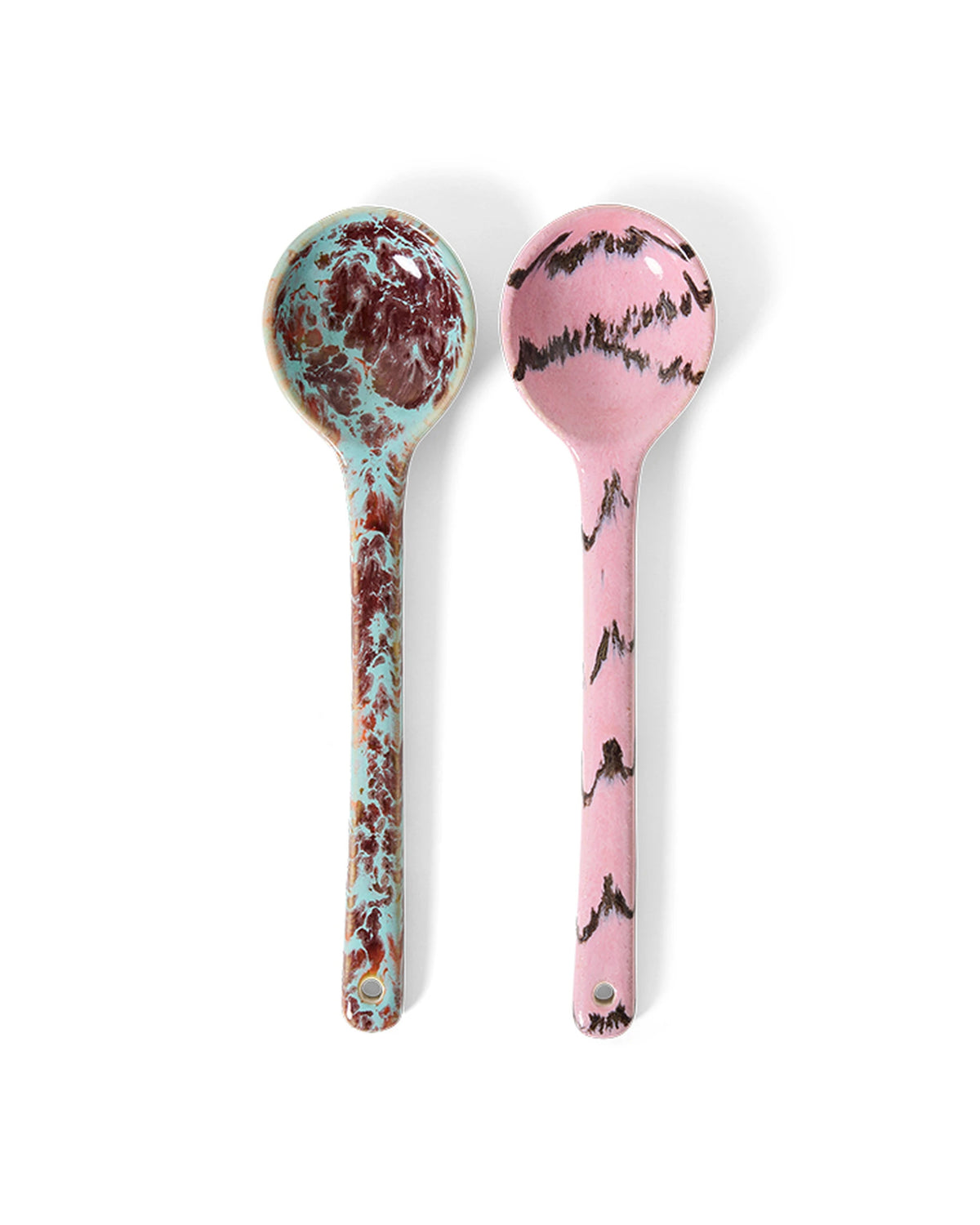 70s ceramics: serving spoons, sprinkle (set of 2) | Bildmaterial bereitgestellt von SHOES.PLEASE.