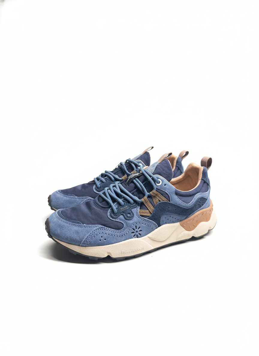 Yamano 3 Man Suede/Nylon navy blue brown | Bildmaterial bereitgestellt von SHOES.PLEASE.