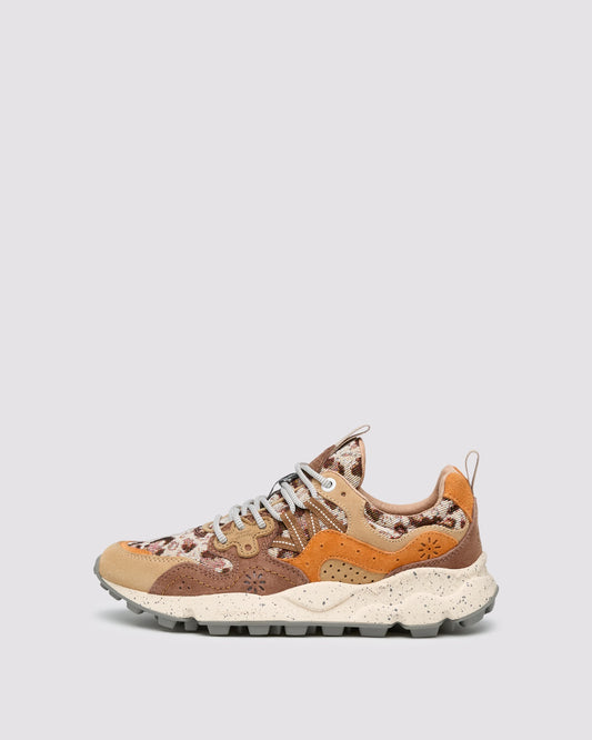 Yamano 3 Woman Suede/Fabric Checked light orange brown orange