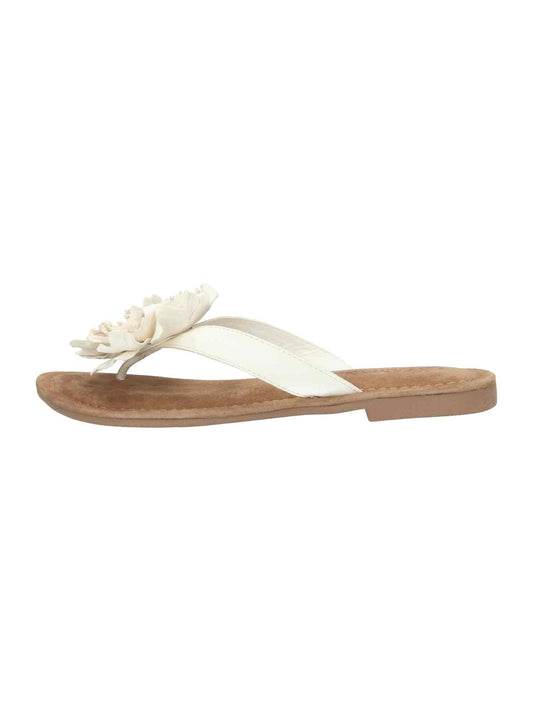 Ladies flower Slippers Uni Color offwhite