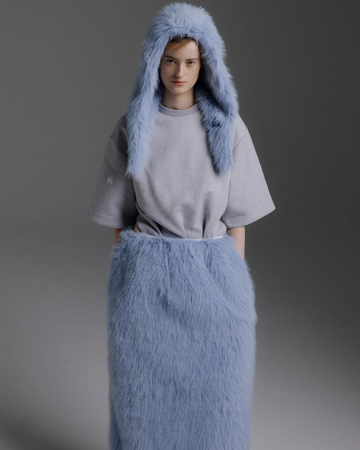Ovely Fur Long Skirt ice blue | Bildmaterial bereitgestellt von SHOES.PLEASE.